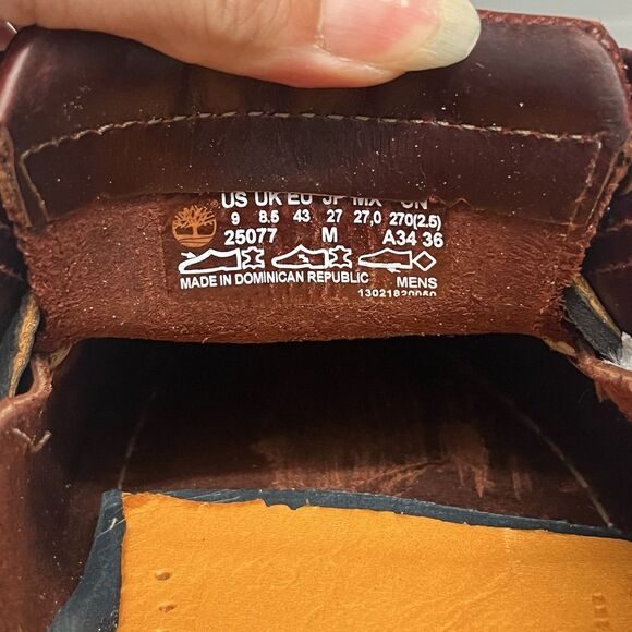Timberland Men\'s SZ 9 M Boat Shoes Classic Brown Full Grain Leather 25077